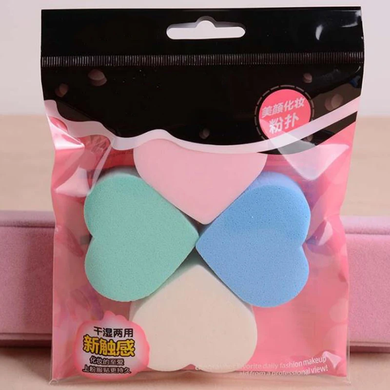4color 4 цвета, мини-макияж в форме сердца, косметический набор, основа для основы, BB крем, консилер, румяна, пудра, пуховка, набор - Цвет: 4color