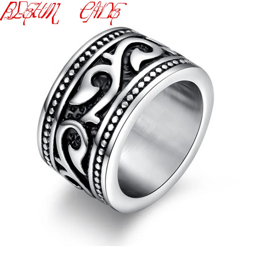 

Vintage Decorative Pattern Ring Stainless Steel Rings Retro Gothic Male Jewelry 8-13