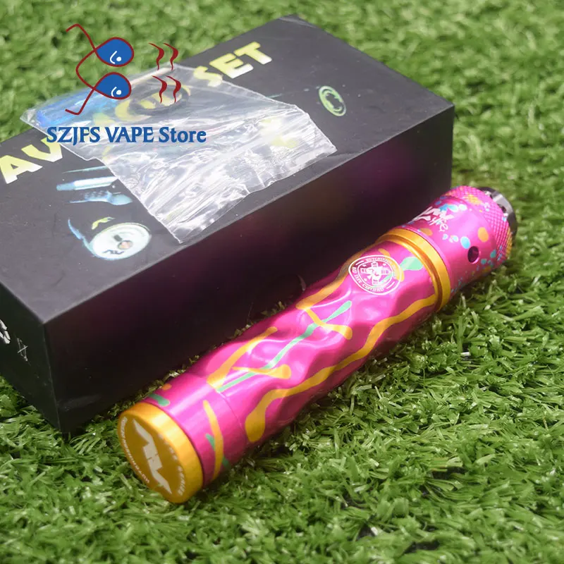 

AV Twistgyre Brass copper Aluminum Material Mechanical Mod 18650 battery e cigarette kit 24mm diameter with 510 thread Atomizer