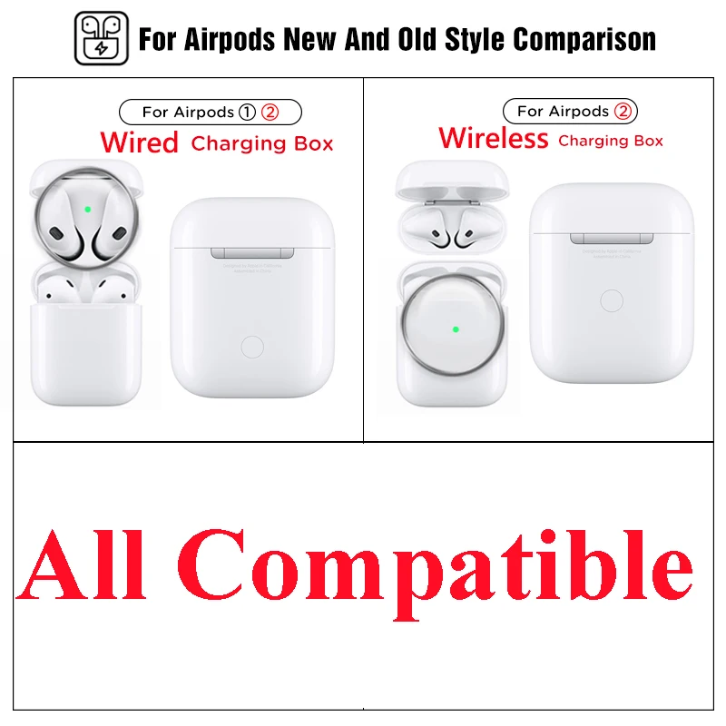 Прозрачные чехлы для наушников из поликарбоната для Apple AirPods, 2-ая коробка для зарядки, чехол с милым рисунком кактуса, жесткий чехол с кристаллами для Airpods 1