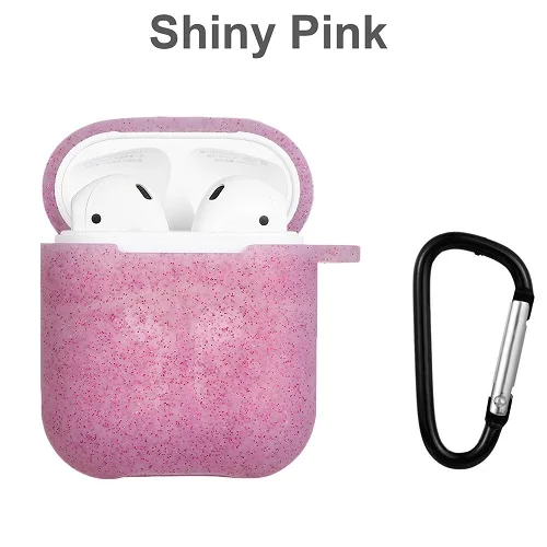Shiny Pink Блестящий силиконовый чехол для наушников, защитный чехол для Air Pods, беспроводной Чехол для наушников для Apple AirPods - Цвет: Shiny Pink