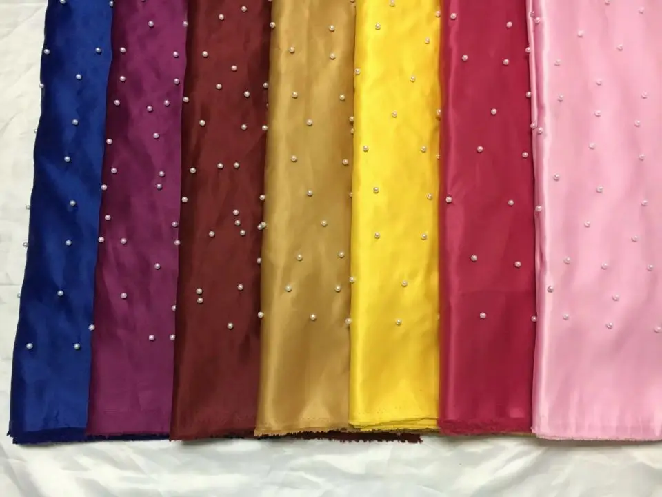 5 ярдов/шт. Популярная винно-Африканская Хлопковая кружевная ткань с бусинами