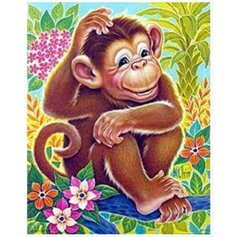 Алмазная мозаика &quotсделай сам&quot Набор для вышивки крестиком животное обезьяна |
