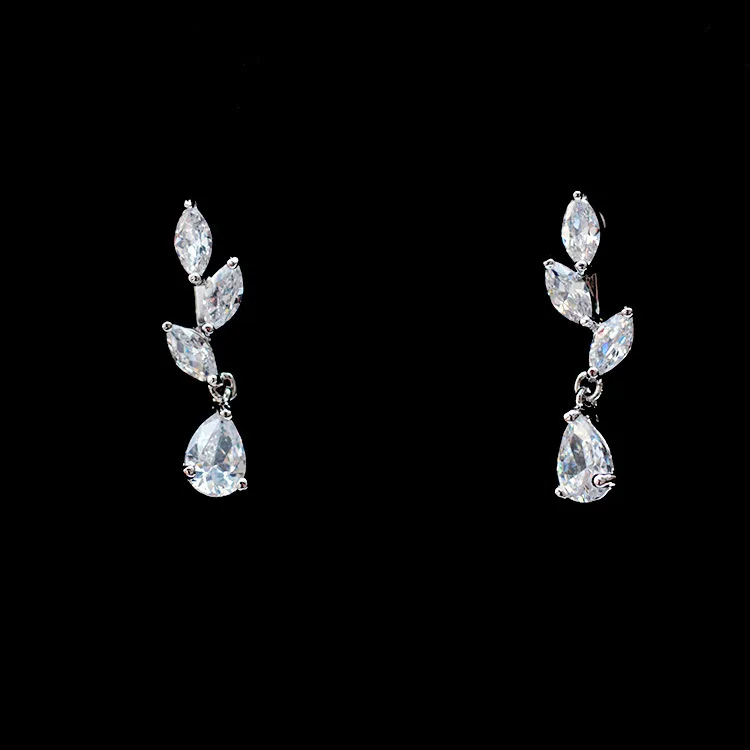 Набор ювелирных изделий SLBRIDAL из медного сплава свадебные с кубическим цирконом