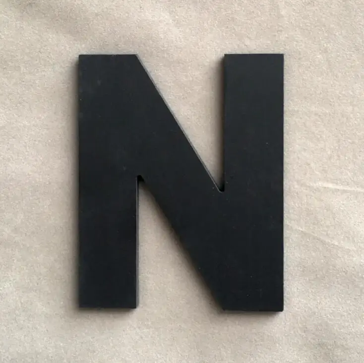 N 3D черная столичная английская стена для писем Наклейка ПВХ пенопластовая доска Алфавит художественная фреска спальня Свадебный декор Любовь Подарки DIY наклейки на стены - Цвет: N