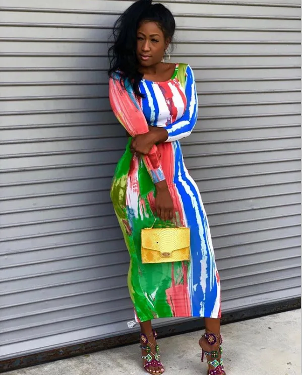 Женский комплект из 2 предметов Пляжное облегающее платье с круглым вырезом и