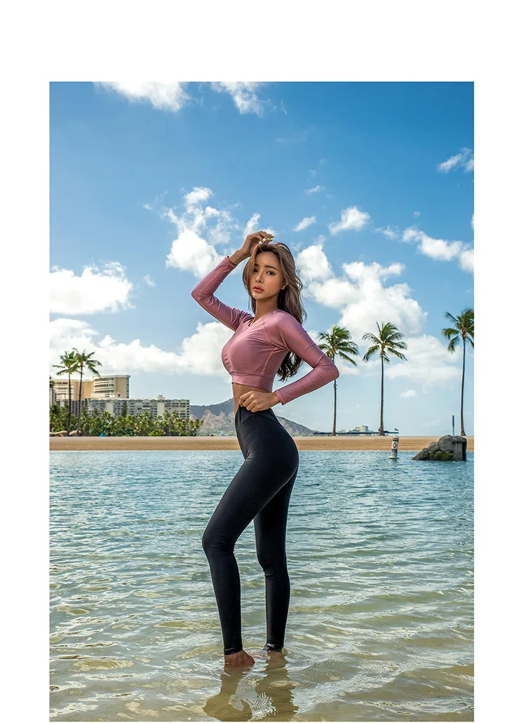 Rashguard женские купальные костюмы купальник для серфинга Одежда Костюм для серфинга Saida De пляжная тренировочная футболка купальный костюм, корейский длинный рукав три