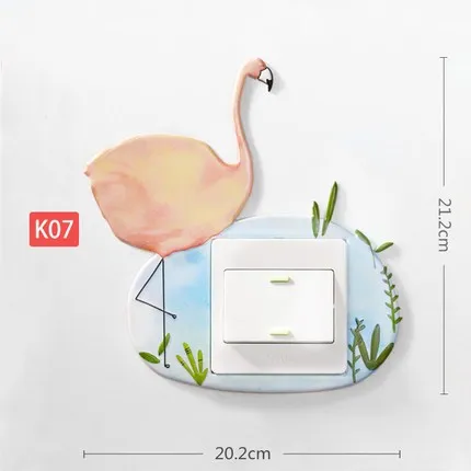 K07 Настенный светильник с выключателем, защитный чехол для гостиной, 3D, трехмерный, простой, современный, фосфоресцирующий, украшение для розетки - Цвет: K07