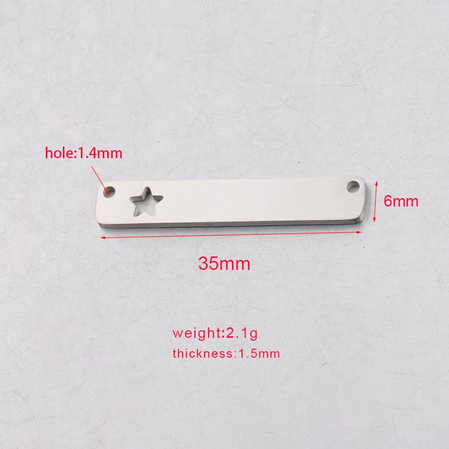 Jaymaxi прямоугольные полоски подвеска с гравировкой логотипа полые звезды из
