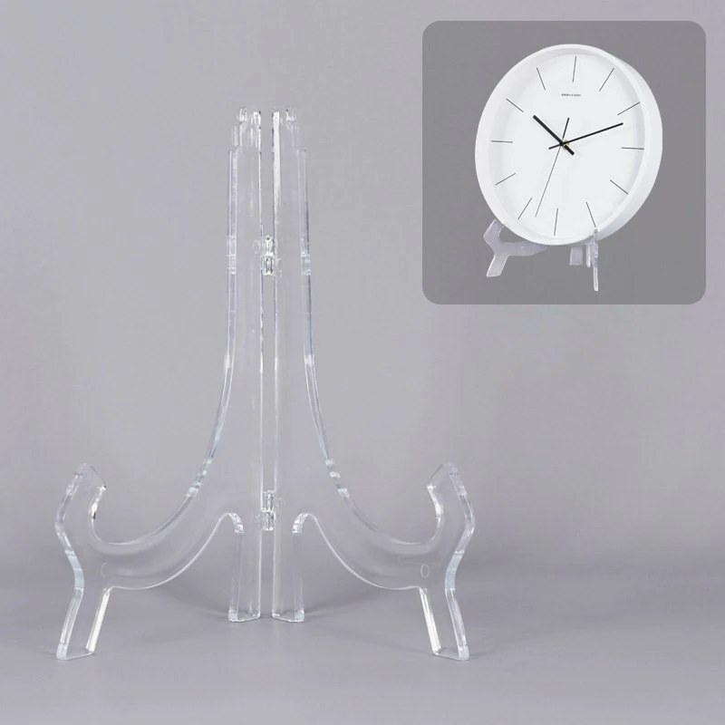

Modern Plastic Frame Stand High Transparent Bracket Craft Photo Frame Holders Swing Storage Wall clock Stand Home Decoration