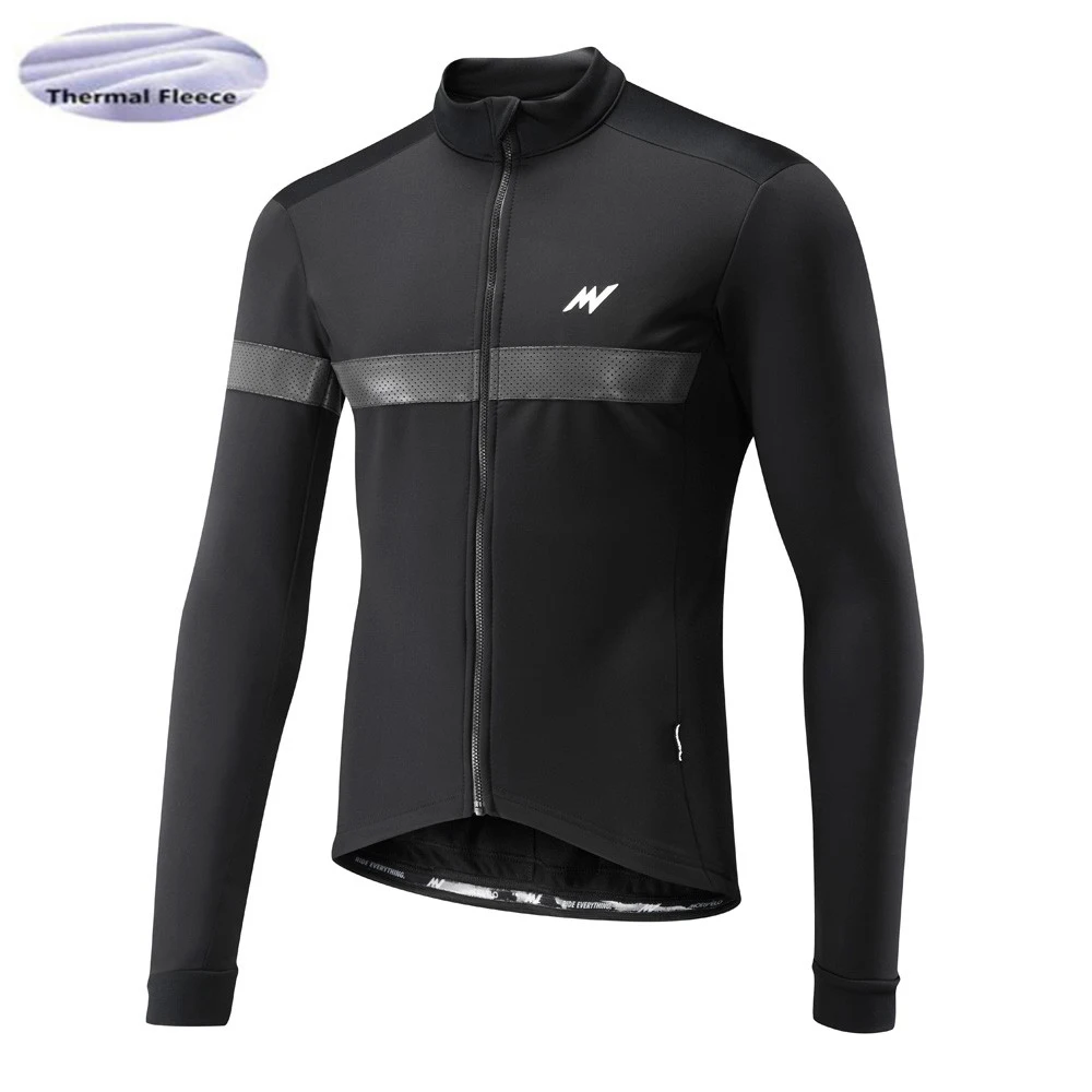 Мужская велосипедная одежда из теплого флиса Джерси с длинным рукавом и горным