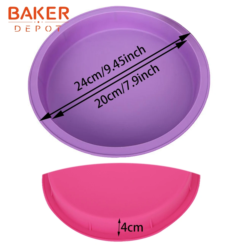 BAKER DEPOT 8 дюймов силиконовая форма для торта Круглый Большой торт Кондитерская выпечка Форма Большая насадка для декорирования тортов хлебная выпечка diy День рождения Свадебная вечеринка