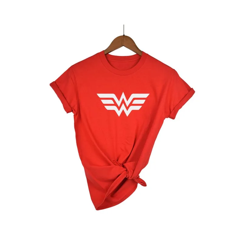 Высококачественная эластичная Хлопковая женская футболка аниме Wonder Woman с