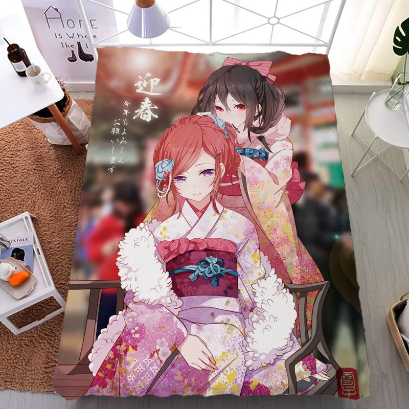 Августа обновление аниме Лав Лив! Minami Kotori& Уми Сонода& Маки нисикино кровать лист молоко и одеяло летнее одеяло 150x200 см