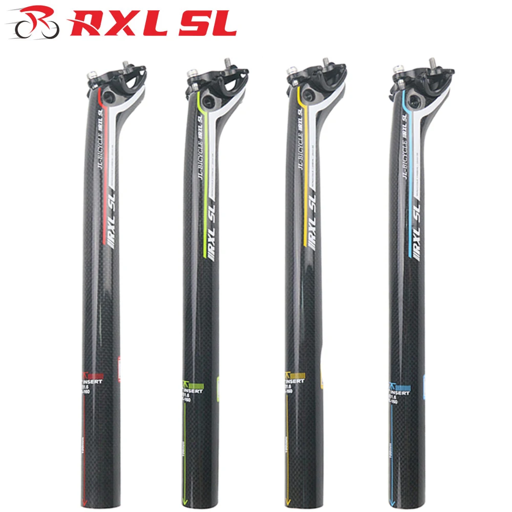 RXL SL Велоспорт Seatposts MTB/Дорога Велосипедный Спорт подседельный углерода 27.2/30.8/31.6 смещение 3 К глянцевый красный /синий/зеленый Велосипедный Спорт подседельный
