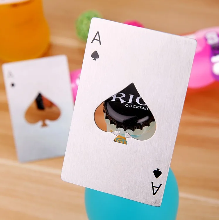 1 шт. открывалка для пива с игральной картой Ace of Spades Poker Soda нержавеющий