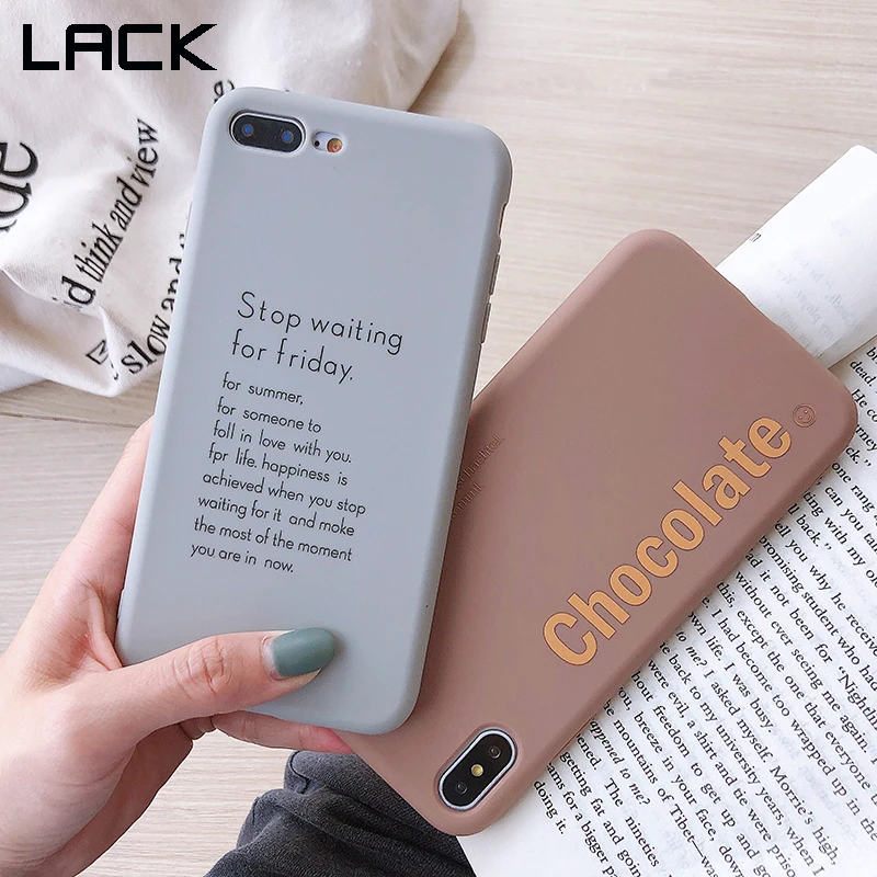 Чехол LACK Cute с надписью Chocolate мягкий силиконовый матовый чехол из ТПУ для iphone 8 Plus 6