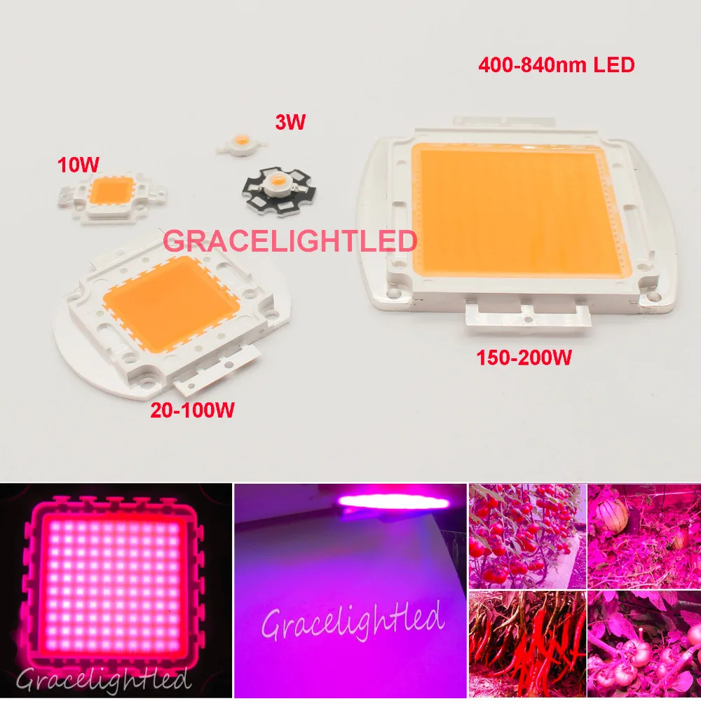 3 Вт 10 20 30 50 100 150 200 380 840NM led grow chip полный спектр lights для гидропоники|light led|led outdoor holiday