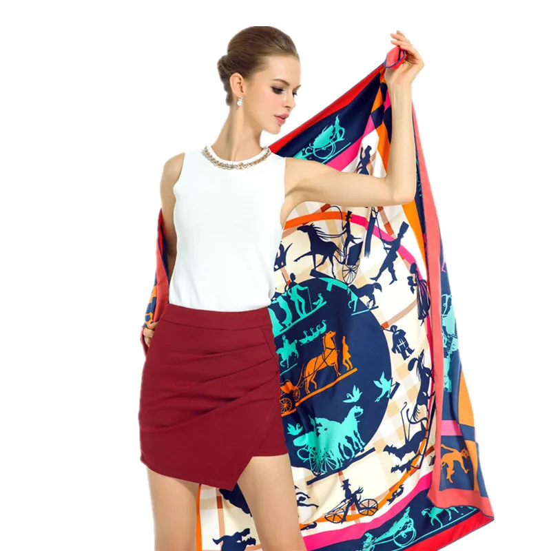 Роскошный брендовый 100% саржевый шелковый шарф женские накидки на шею в