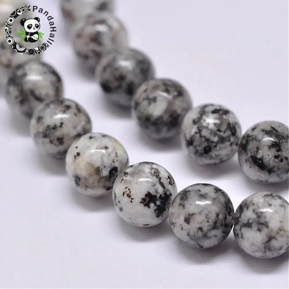 

5Strands 8mm Round Gray Natural Sesame Bead Strands for Jewelry Making DIY Bracelet Necklace Hole: 1mm about 47pcs/strand 15.5"