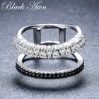 Новинка 2019, модное бриллиантовое серебряное ювелирное изделие, обручальное кольцо с черной шпинелью для женщин, женские кольца G068
