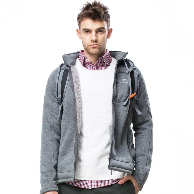 3 цвета 2015 осень-зима Для мужчин открытый Термальность Nap ткань флис пальто