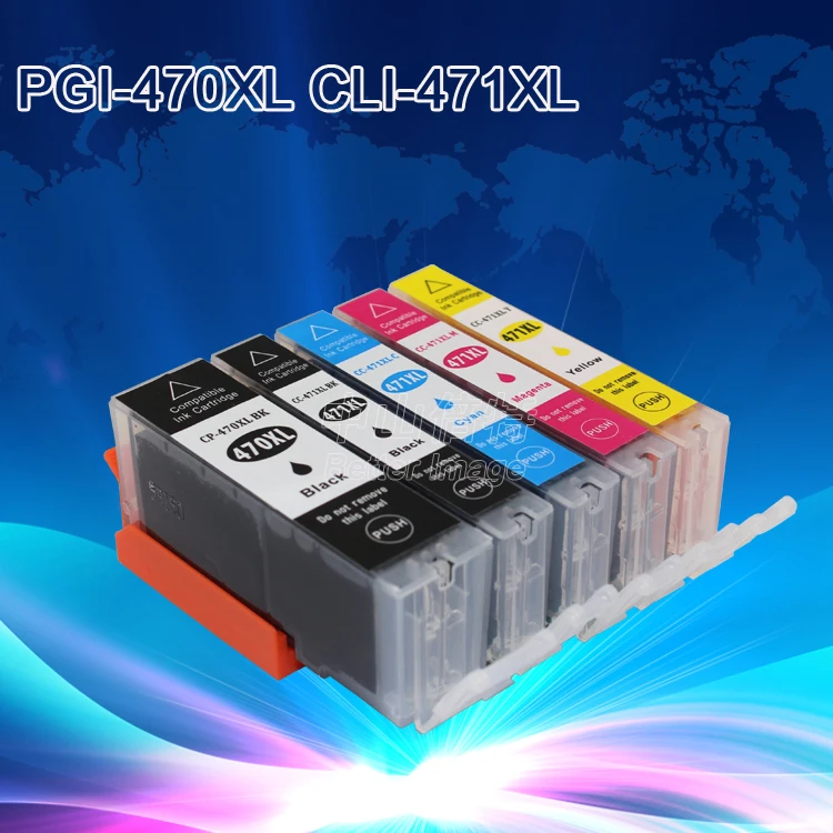 

INK WAY 5X Compatible Inkjet Cartridge For Canon PGI-470 CLI-471 PIXMA MG5740/MG6840 Printer Ink Cartridge