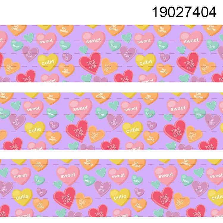 10 ярдов Различные размеры лента для влюбленных в рубчик с принтом на День святого