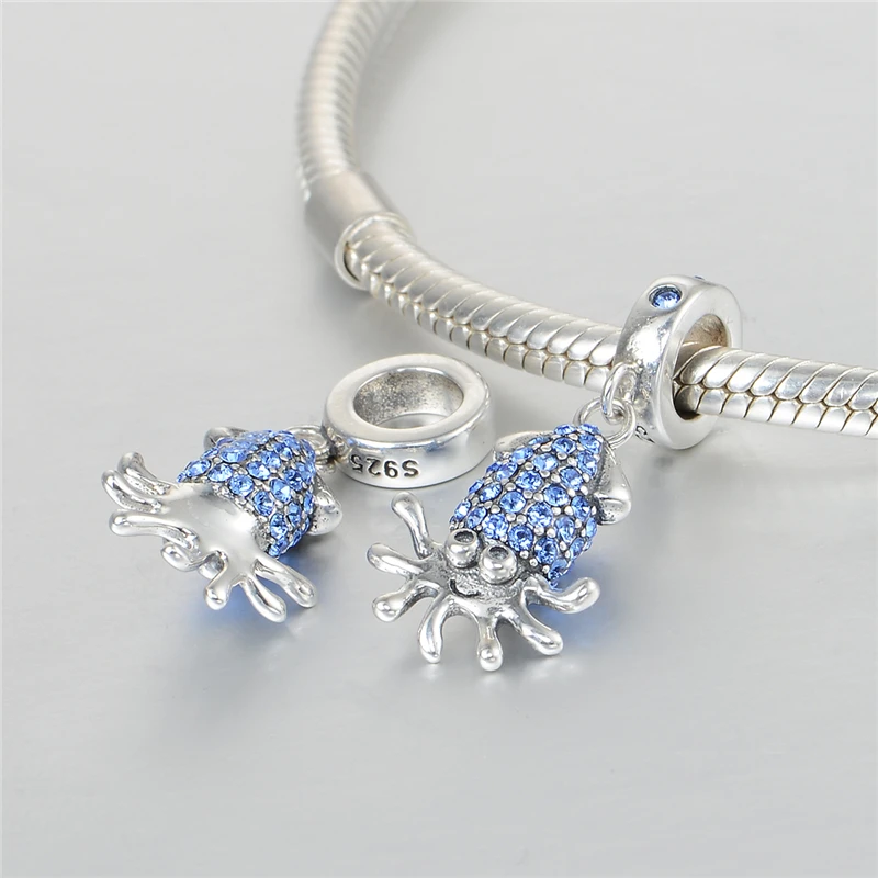 Европейский стиль ювелирные изделия осьминог дизайн с синей эмалью Кристалл GW
