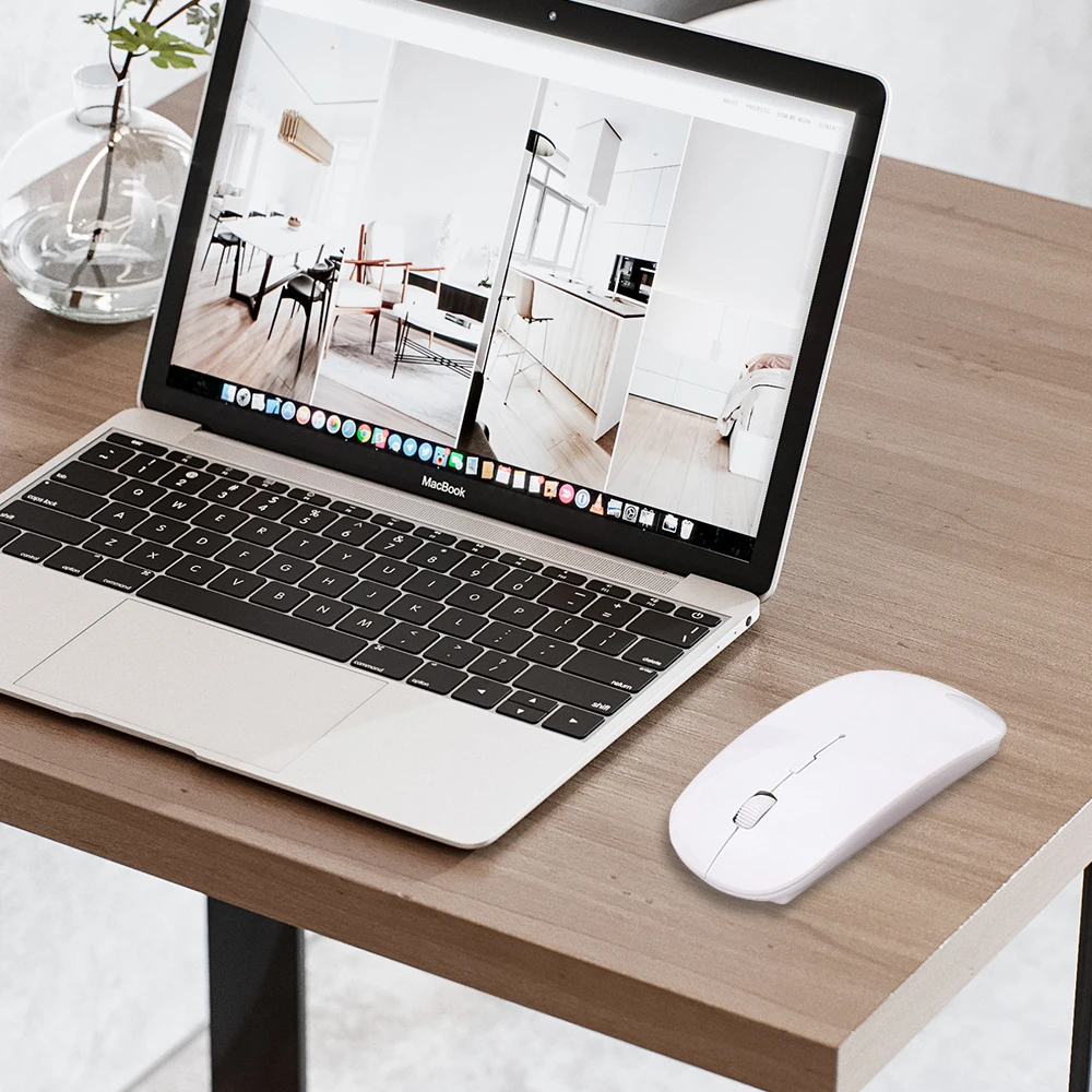 Rovtop компьютерная мышь для ноутбука, ультратонкая Оптическая Беспроводная игровая мышка 2,4G, USB приемник, беспроводная воздушная мышь