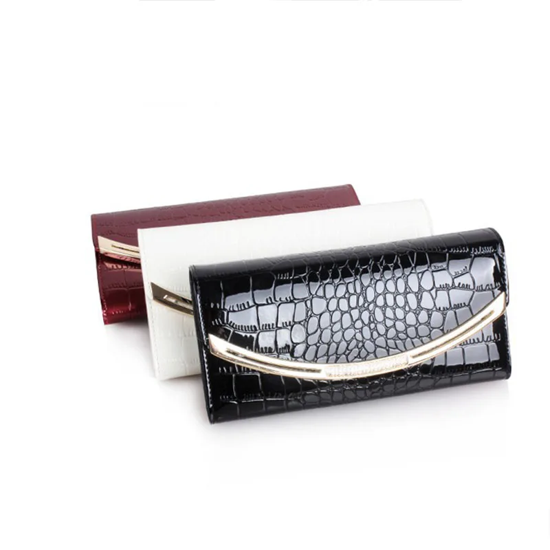 Женский кошелек из натуральной кожи с тиснением под крокодила|wallet female|wallet