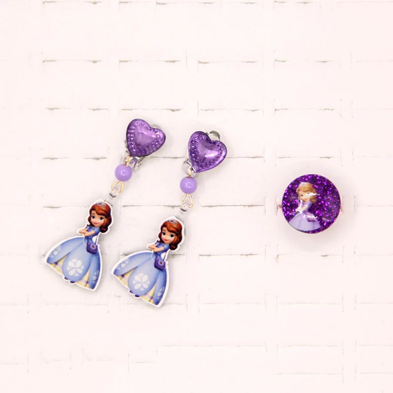 Disney 11 шт./компл. ролевые игры принцесса серьги кольцо игрушка Косметика