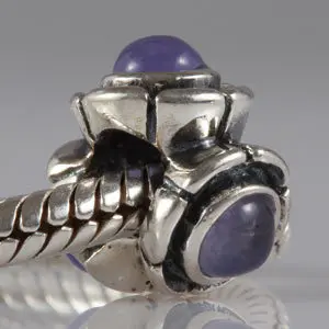 Оригинальный 925 серебро цветок Распорки шариках с голубой фианит камень подходит