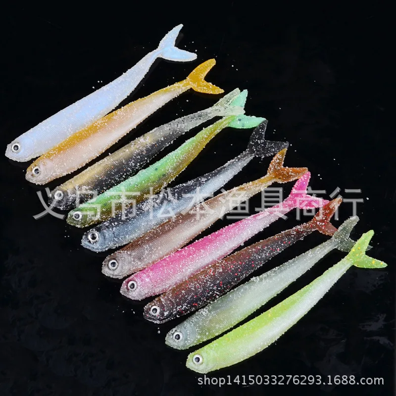 

10Pcs/lot Soft Worms Fishing Bait 89mm/3g Ocean Boat Fishing Silicone Lure Wobbler Lifelike Artificial Rubber Shad Baits Tackle