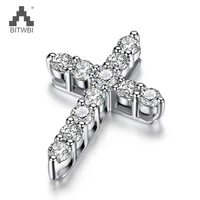 925 sterling silver necklace zircon romantic cross cruise pendant for women girl female jewelry wedding gift