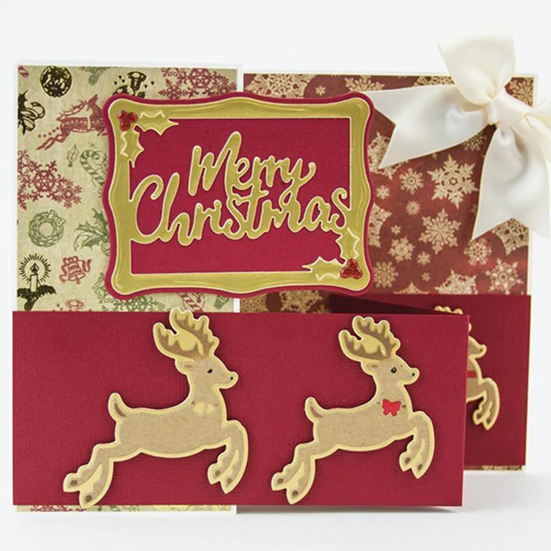 

Merry Christmas Frame Metal Cutting Dies Stencils For DIY Scrapbooking Decorative Embossing Suit Paper Card Die Cutting Template