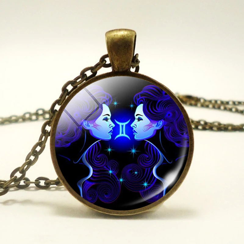 Мужская и женская купольная Подвеска со стеклянным кулоном 12 созвездий