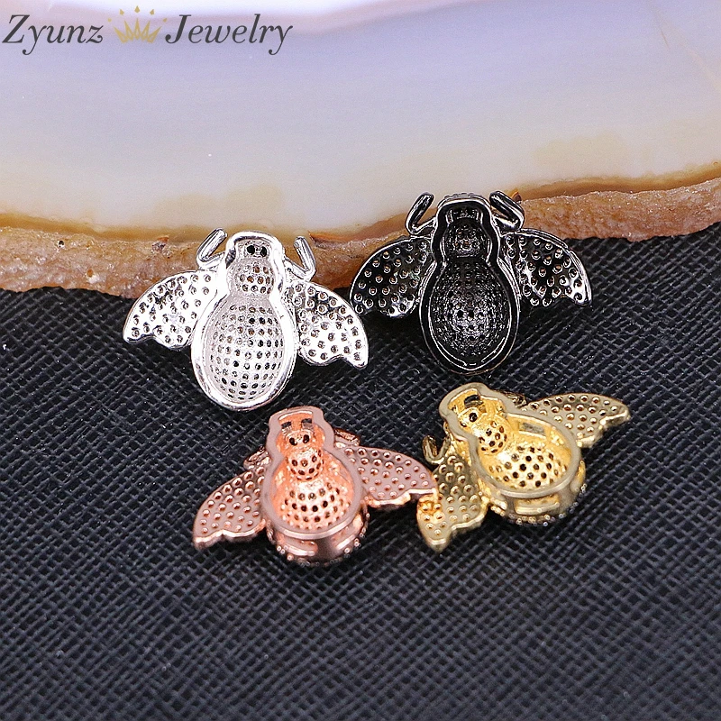 5 шт. ZYZ 9872 чешские Драгоценности Micro Pave Цирконий декор в виде пчел из Кулоны