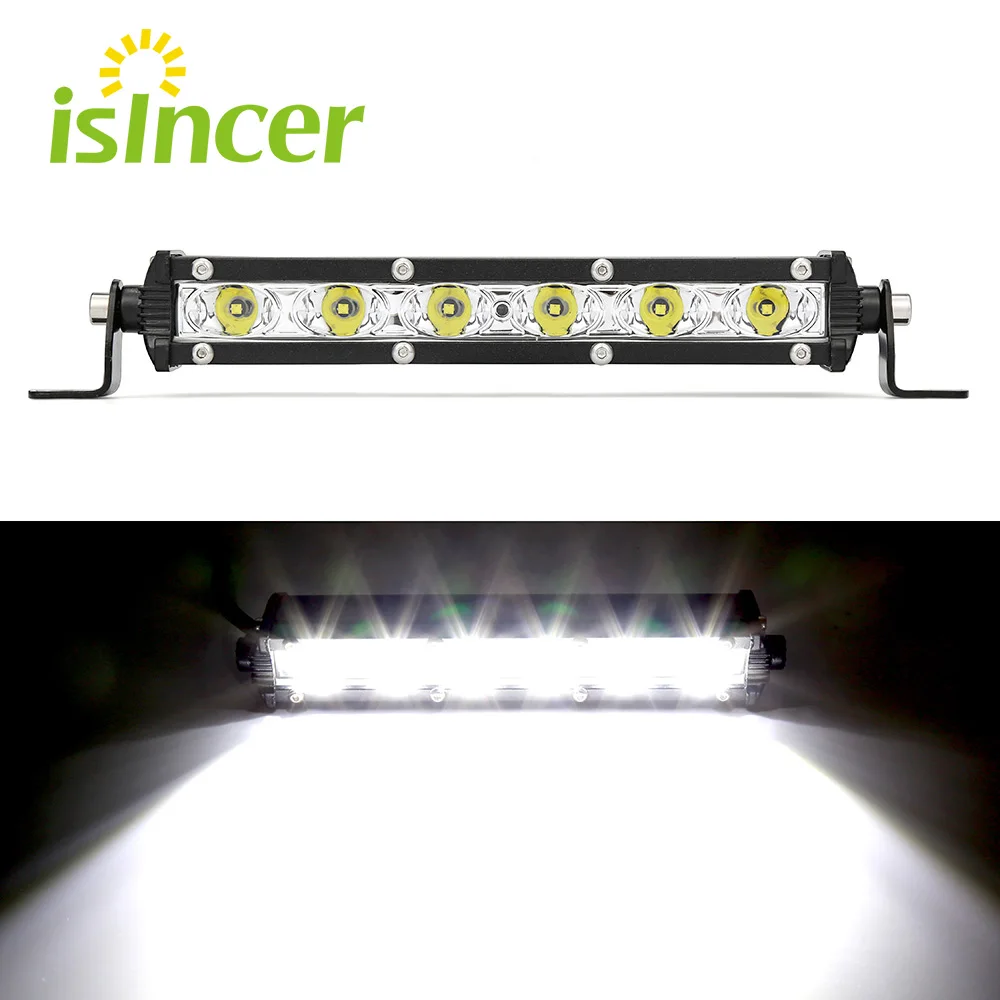 led bar 18 Вт светодиодный свет работы Бар Offroad лампы 12 В светодиодный трактор свет работы Off Road 4X4 светодиодный offroad пятно светодиодный свет Рабочая бар