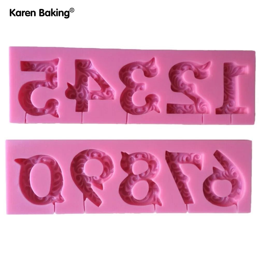 Красивые Номера 3D силиконовые формы с палкой отверстия Посуда столовая Бар