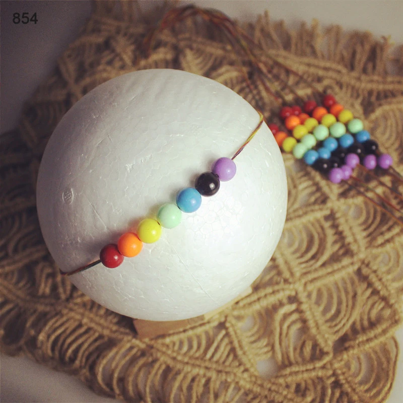 Rainbow Детская Корона из цветов для девочки, эластичная повязка на голову, растягивающиеся ленты для детей, реквизит для фотосессии, аксессуары для малышей, одежда для волос ручной работы - Цвет: Rainbow