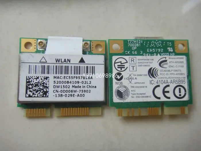 

Wholesales Wireless Card for DELL N4050 M4040 2420 3420 DW1502 802.11 b/g/n