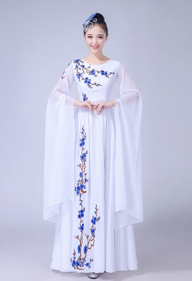 Новинка 2018 года юбка-хор платье guzheng erhu народная музыка рукава для взрослых юбки