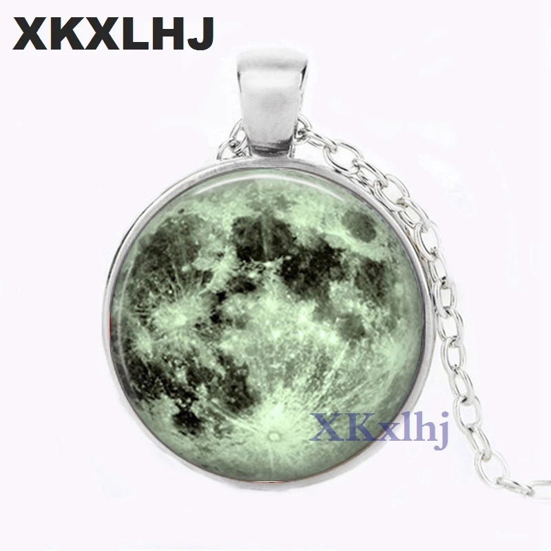 XKXLHJ стеклянные круглые ожерелья 8 Разных голубых мятных зеленых лунных ожерелий