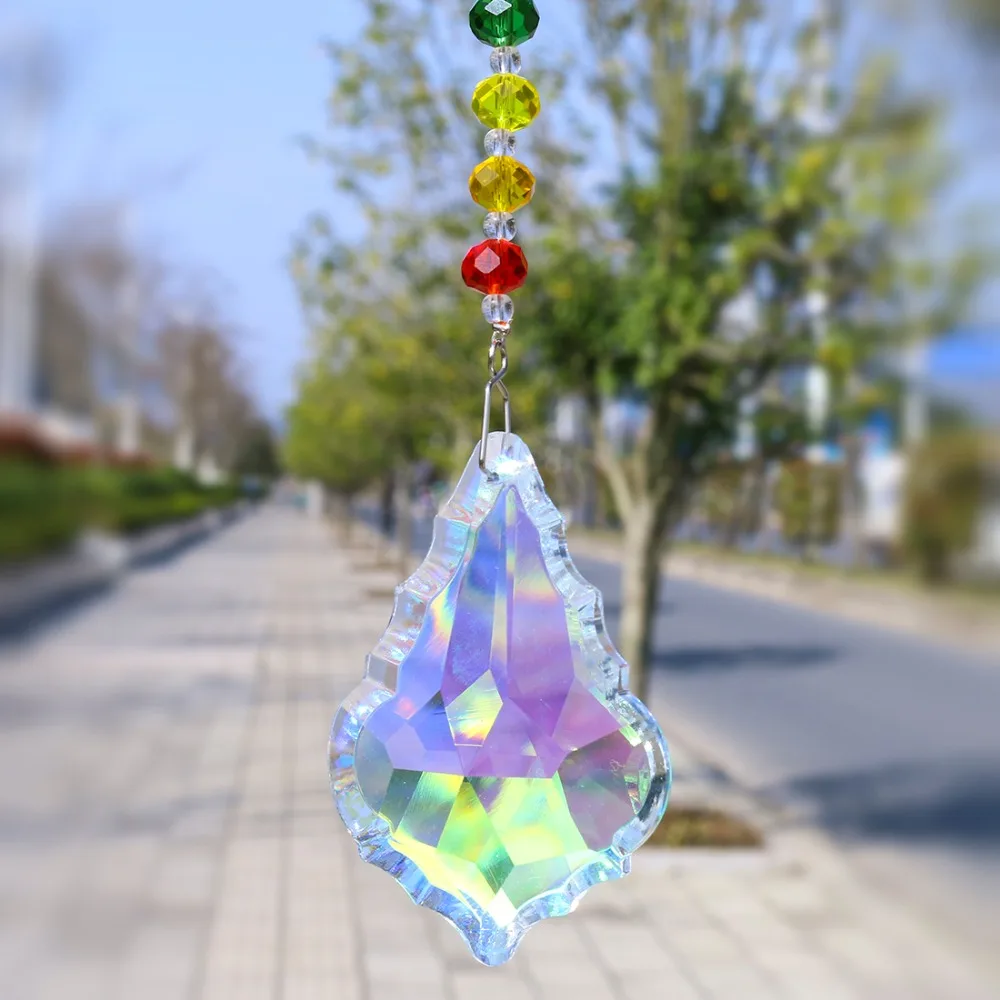 Кристалл H &amp D чакра Suncatcher 76 мм AB Drop Prism Rainbow Maker фэн-шуй кристаллы оконный орнамент