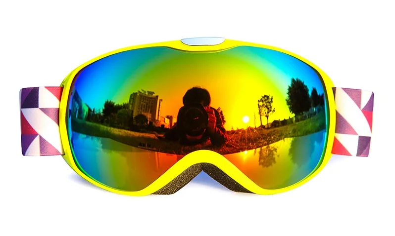 Frame Yellow Очки для катания на лыжах для девочек и мальчиков, профессиональные двойные сферические линзы, Детские Зимние очки для снежной погоды, детские лыжные очки, EYTOCOR - Цвет: Frame Yellow