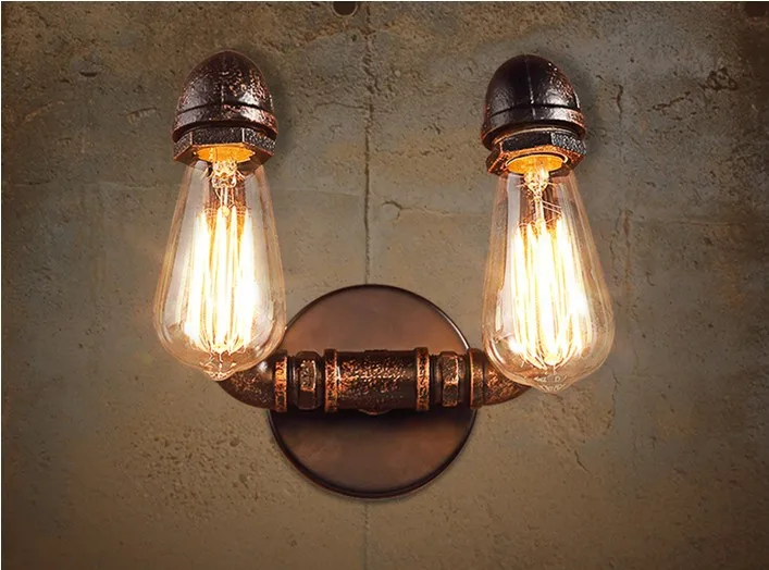 Винтажный настенный светильник в нордическом стиле 2 насадки лофт лампа для