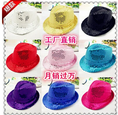 Женская и детская джазовая шапка с блестками в стиле хип-хоп серебристая розовая