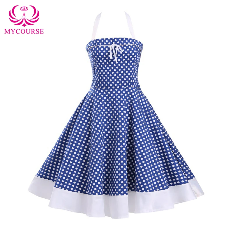 Mycourse Стиль: лето 2016 г. Для женщин Одри Хепберн платье большие качели в горошек