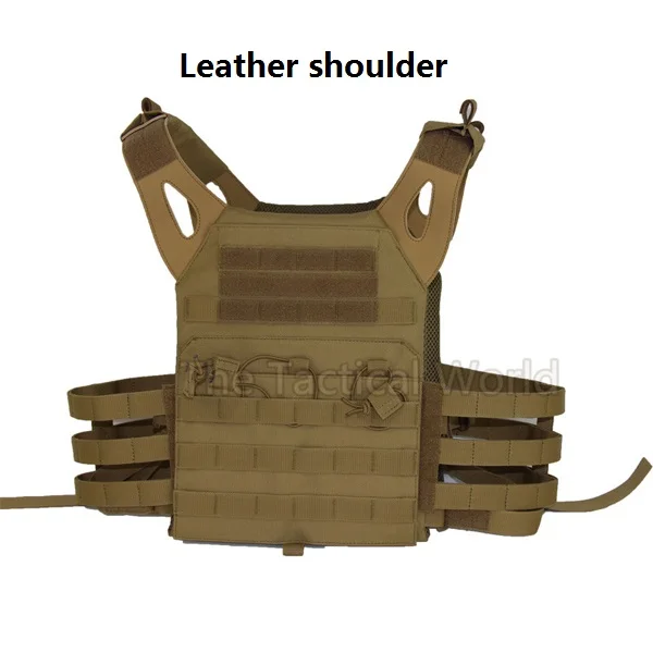 tan (leather) Открытый охотничий бронежилет тактический JPC жилет Перевозчик жилет 2 пластины патронов журнал нагрудная установка страйкбол Пейнтбол загрузки медведь системы - Цвет: tan (leather)